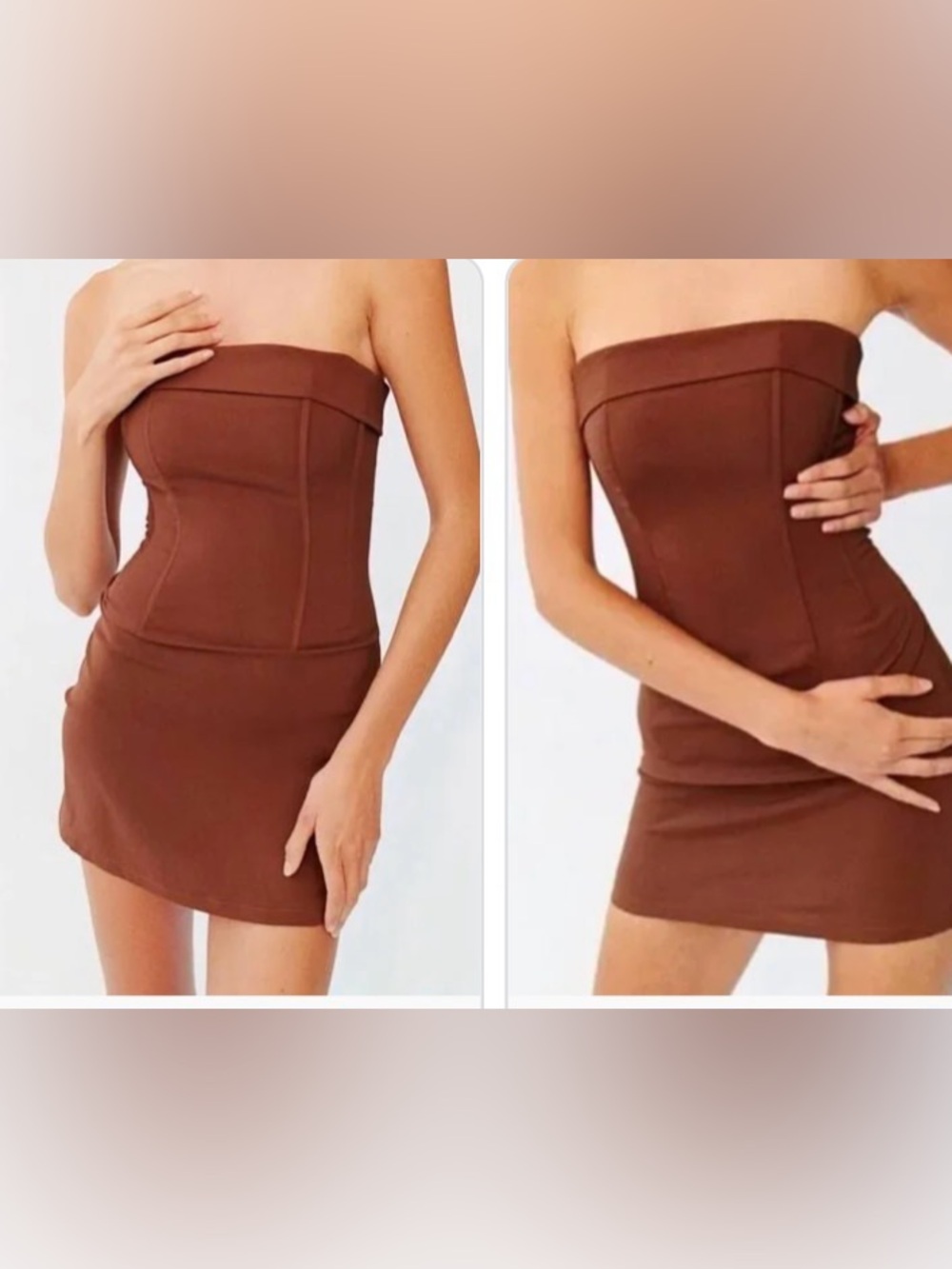 With Jean Strapless Chloe Chocolate Brown Mini Dress